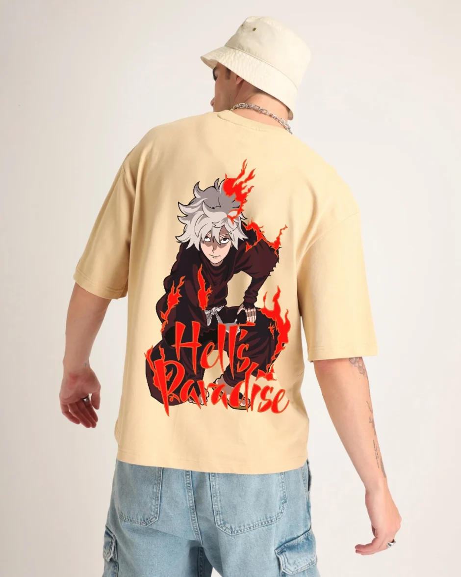 Hells Paradise Anime Oversized T-shirt Back Side