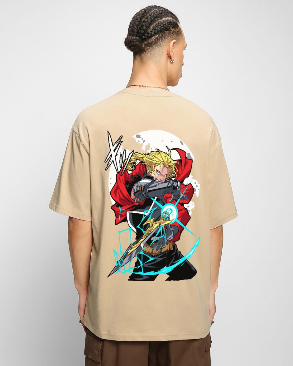 Edward Elric Anime Oversized T-shirt Back Side