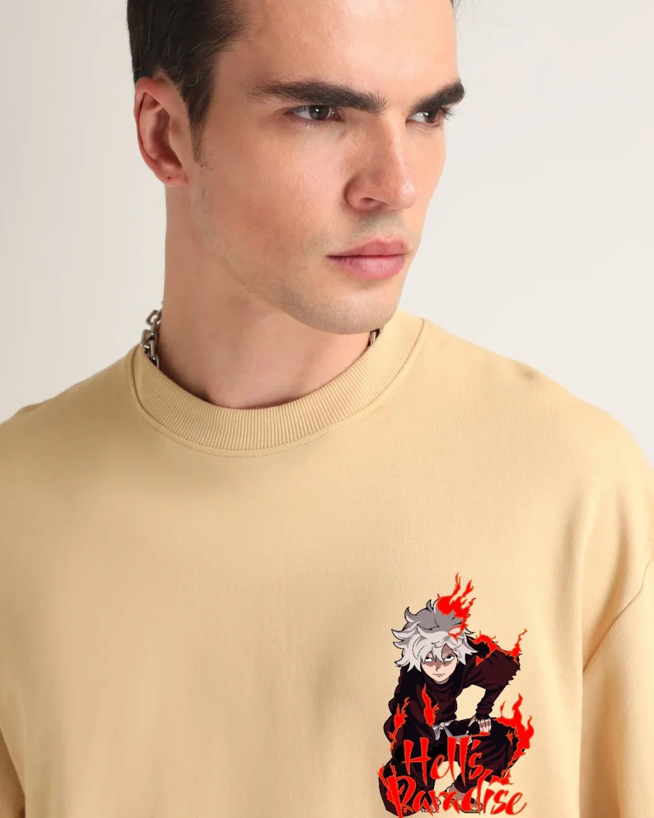Hells Paradise Anime Oversized T-shirt Front Side