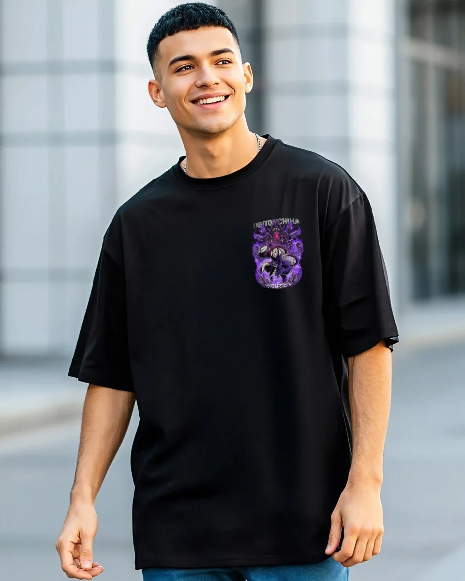 Obito Uchiha Anime Oversized T-shirt Front Side